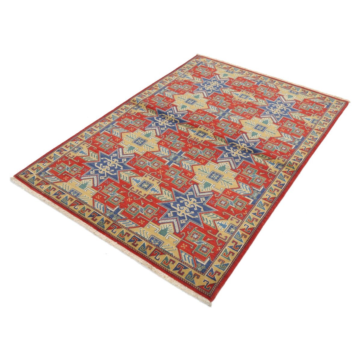 Gulshan 4x6 Machine-Made Washable Wool Rug - Colorful