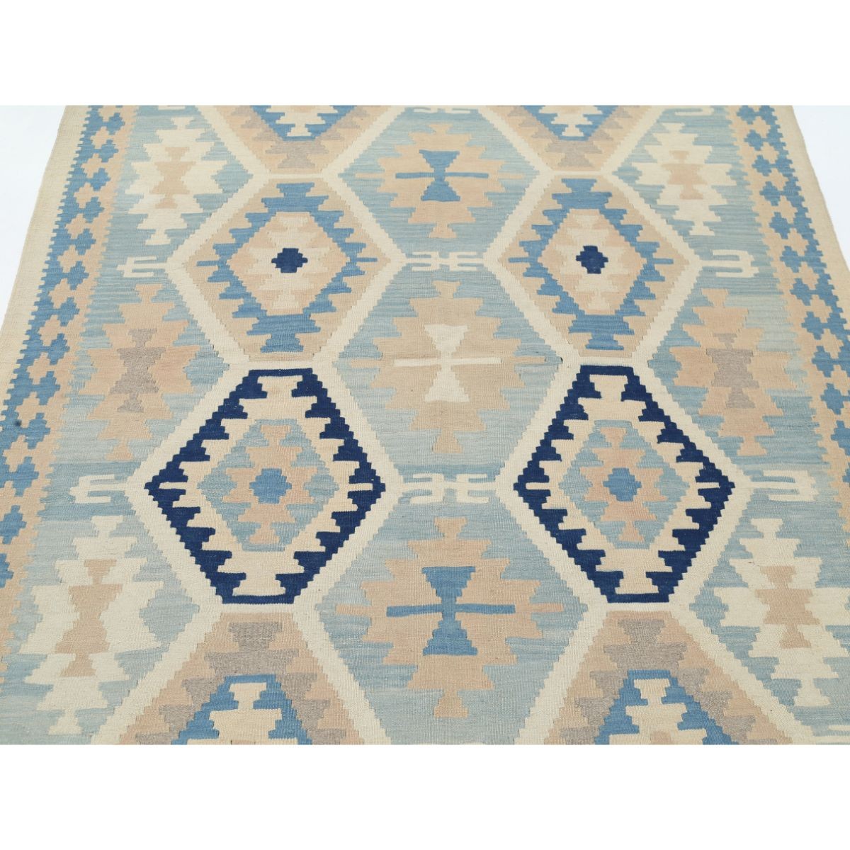 Kafkaas 5x7 Hand Woven Washable Wool Rug - Soft Hues