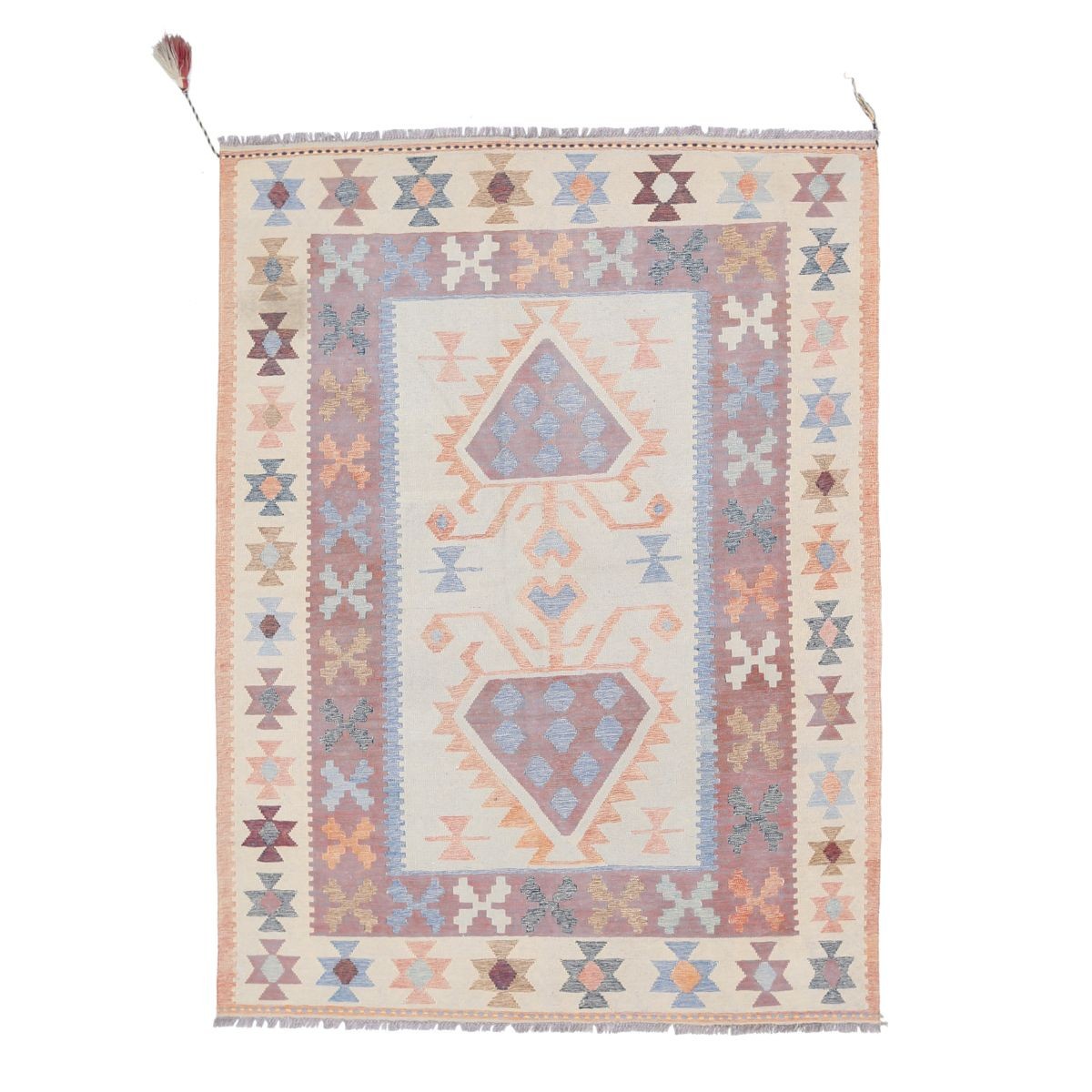 Kafkaas 5x7 Hand Woven Washable Wool Rug - Colorful
