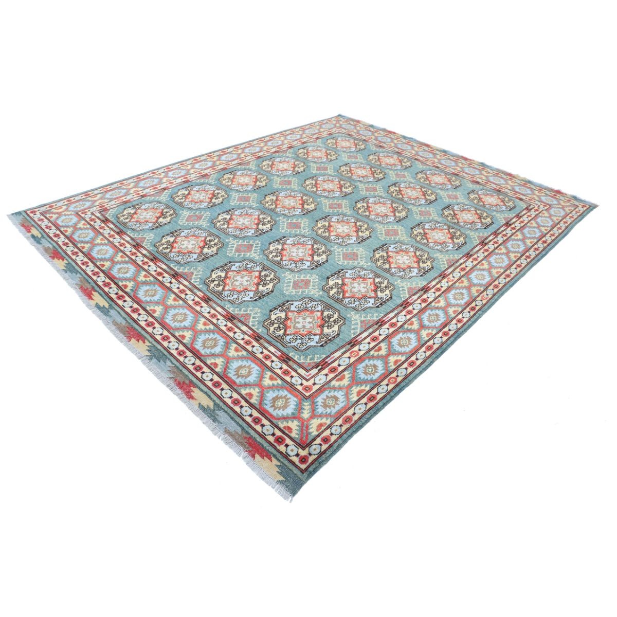 Revival 8x10 Handmade Double Knotted Washable Wool Rug - Colorful