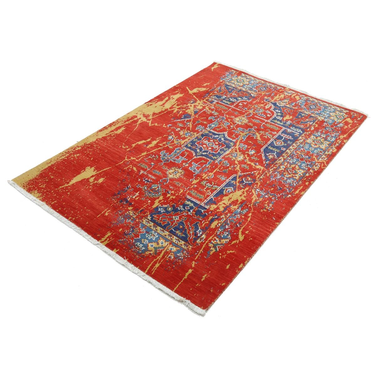 Gulshan-3'11" 4x6 Machine-Made Washable Wool Rug - Colorful