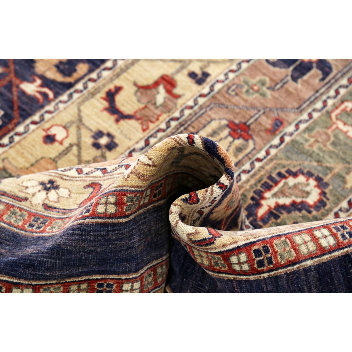 Shaal 8x10 Handmade Double Knotted Washable Wool Rug - Colorful