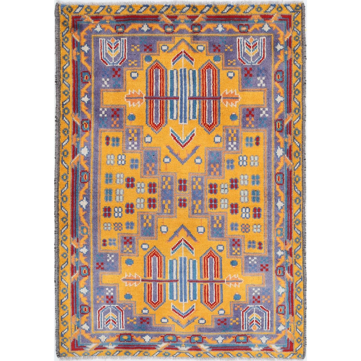 Revival 3x5 Handmade Double Knotted Washable Wool Rug - Colorful