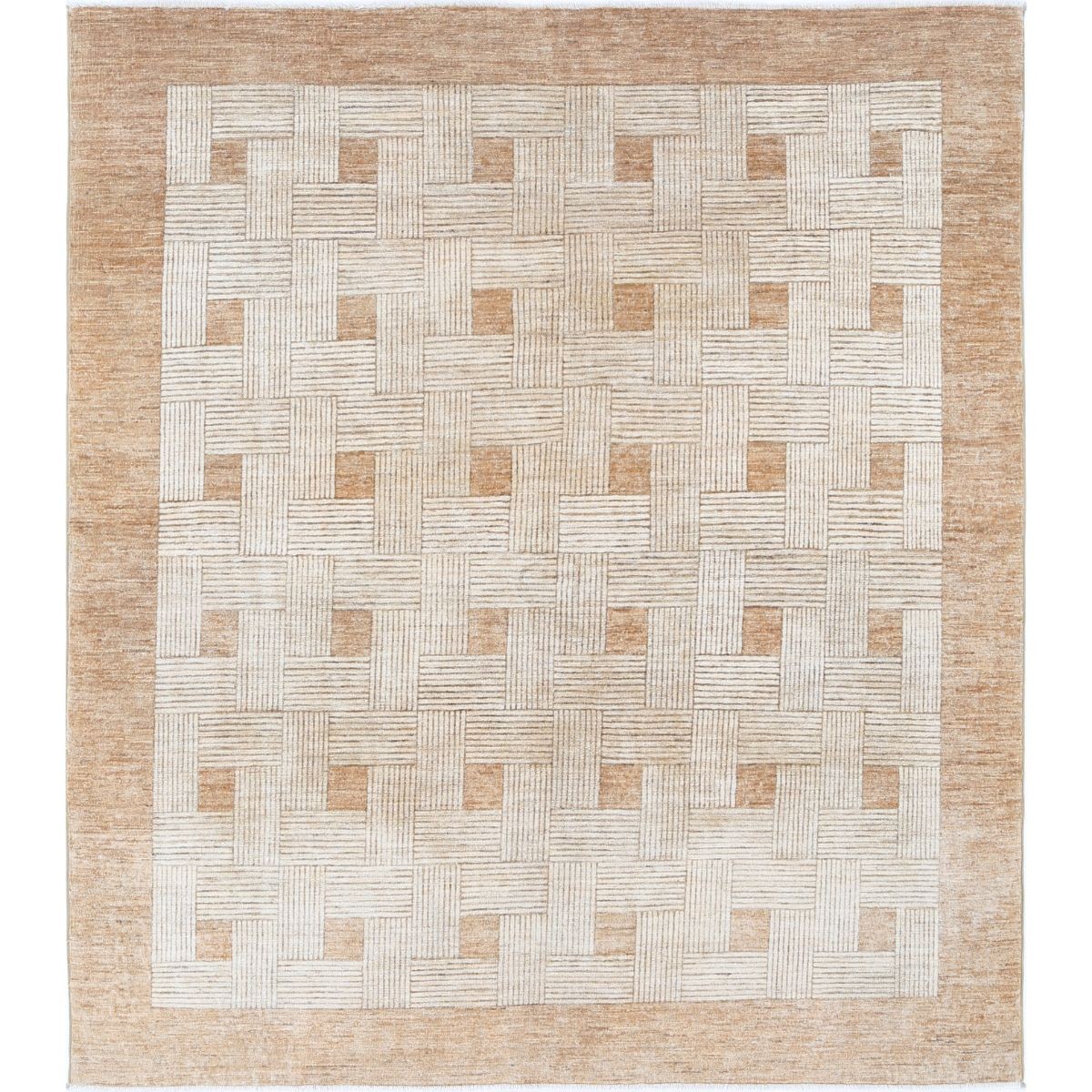 Modcar 7x7 Handmade Double Knotted Washable Wool Rug - Colorful