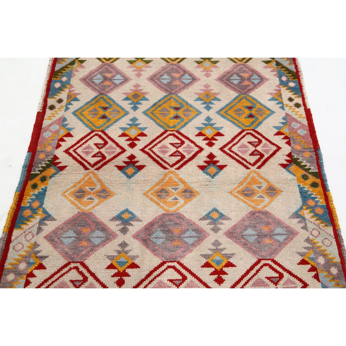 Revival 3x5 Handmade Double Knotted Washable Wool Rug - Colorful