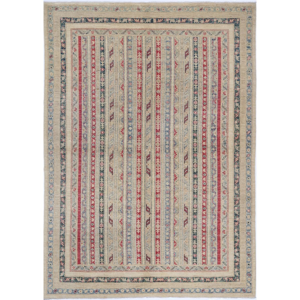 Shaal 7x9 Handmade Double Knotted Washable Wool Rug - Colorful