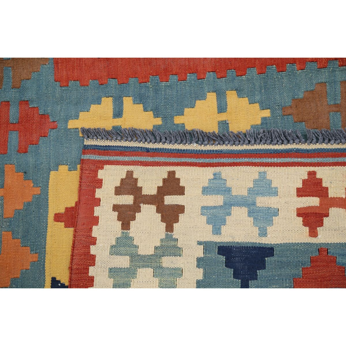 Kafkaas 6x8 Hand Woven Washable Wool Rug - Colorful