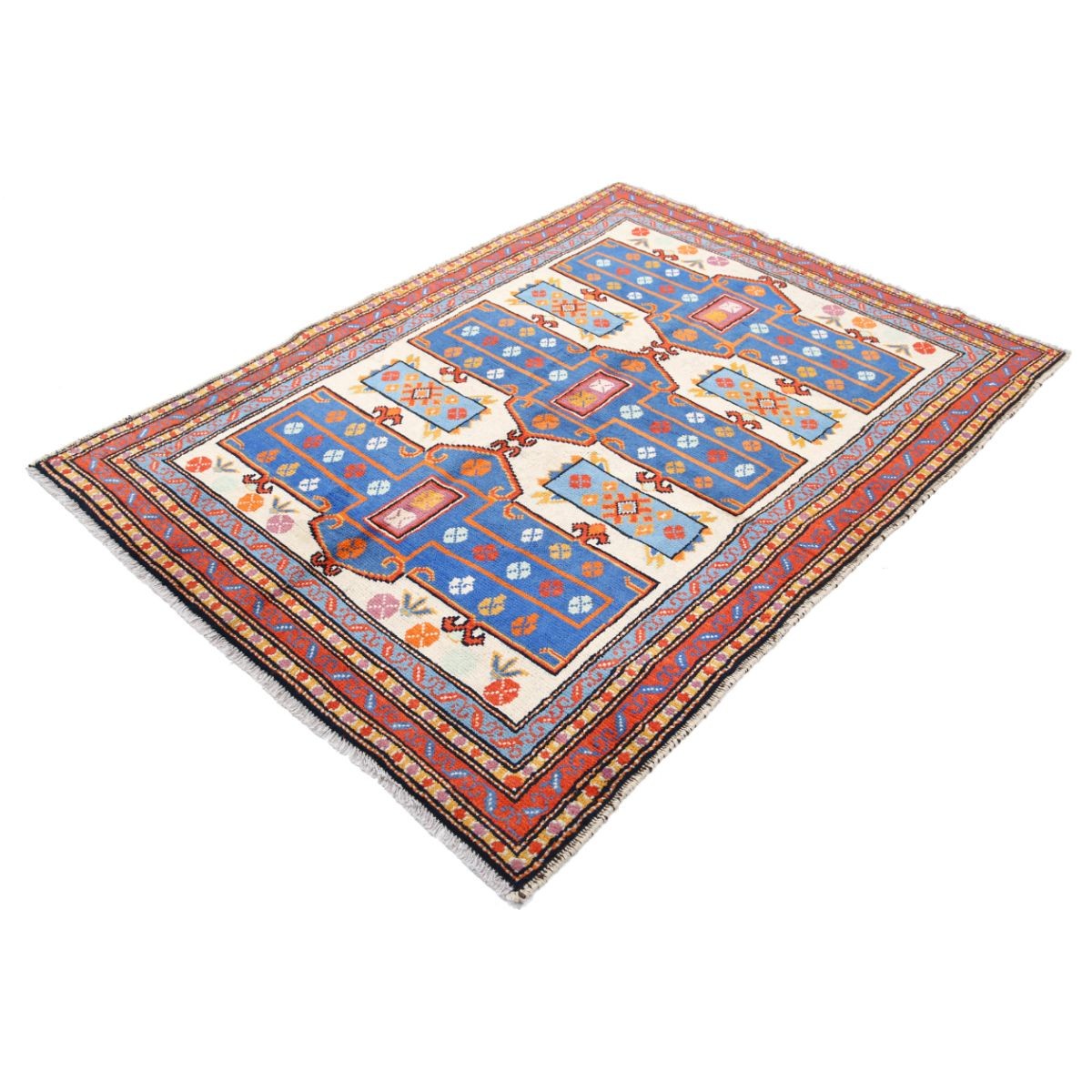 Revival 5x7 Handmade Double Knotted Washable Wool Rug - Colorful