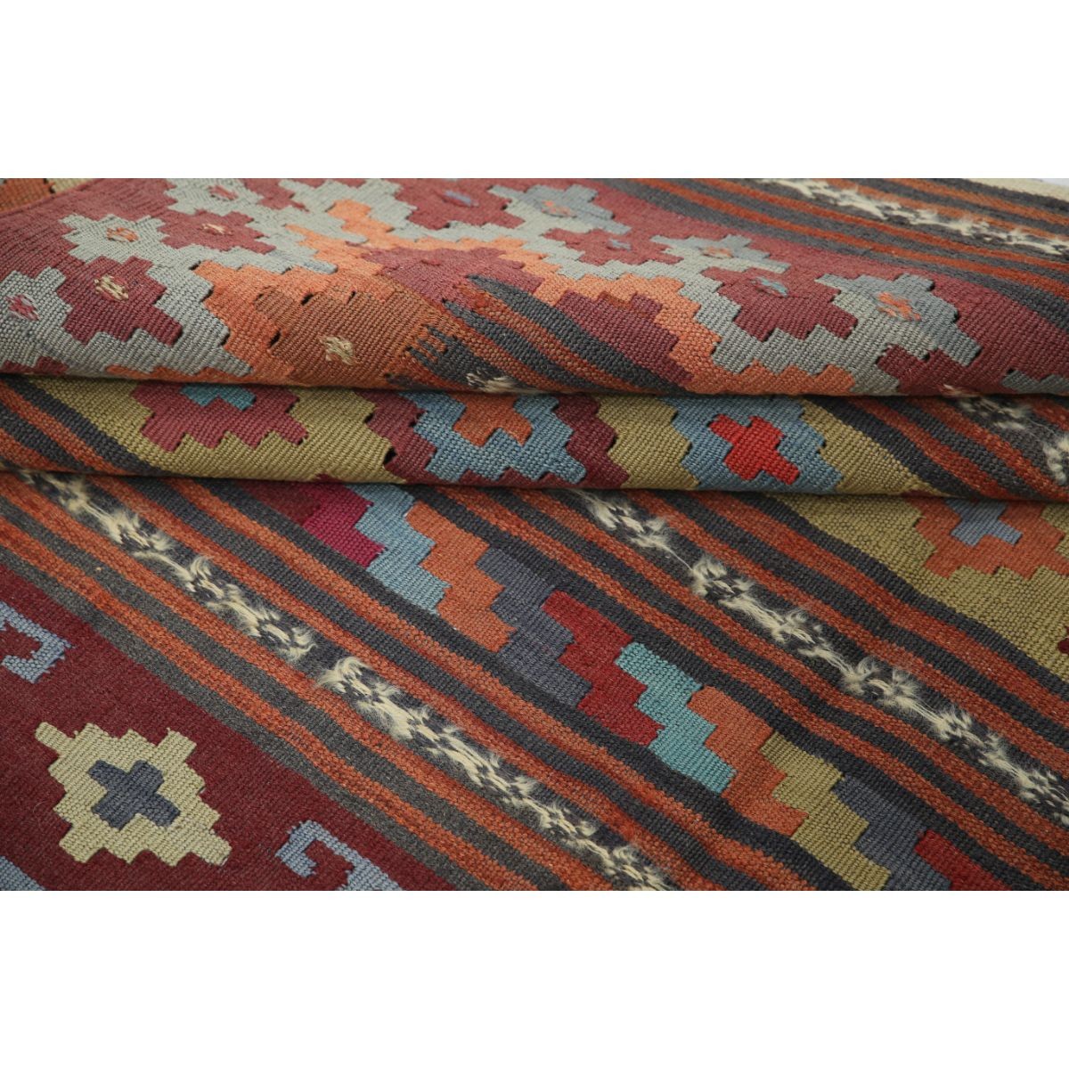 Kafkaas 5x6 Hand Woven Washable Wool Rug - Colorful