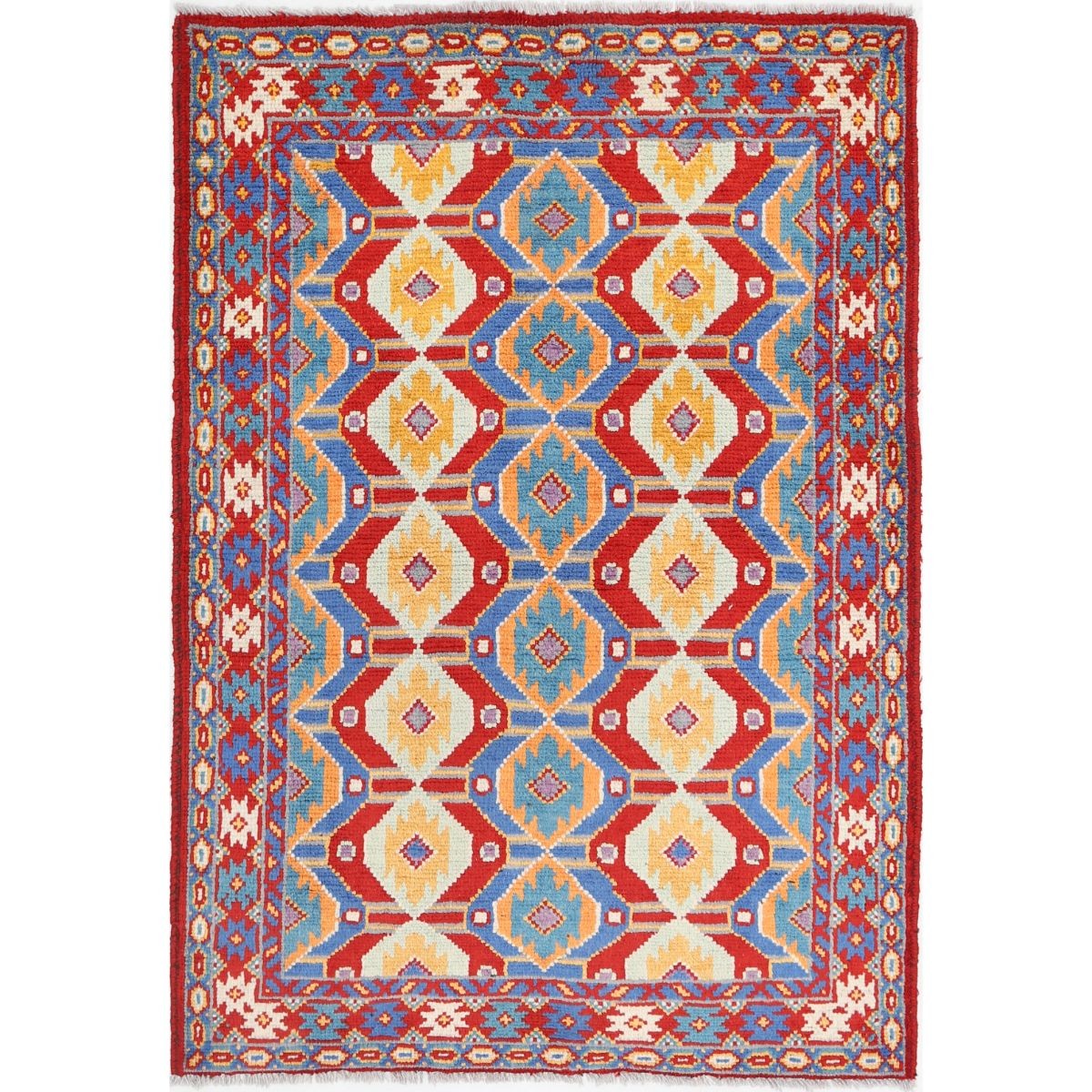 Revival 3x5 Handmade Double Knotted Washable Wool Rug - Colorful