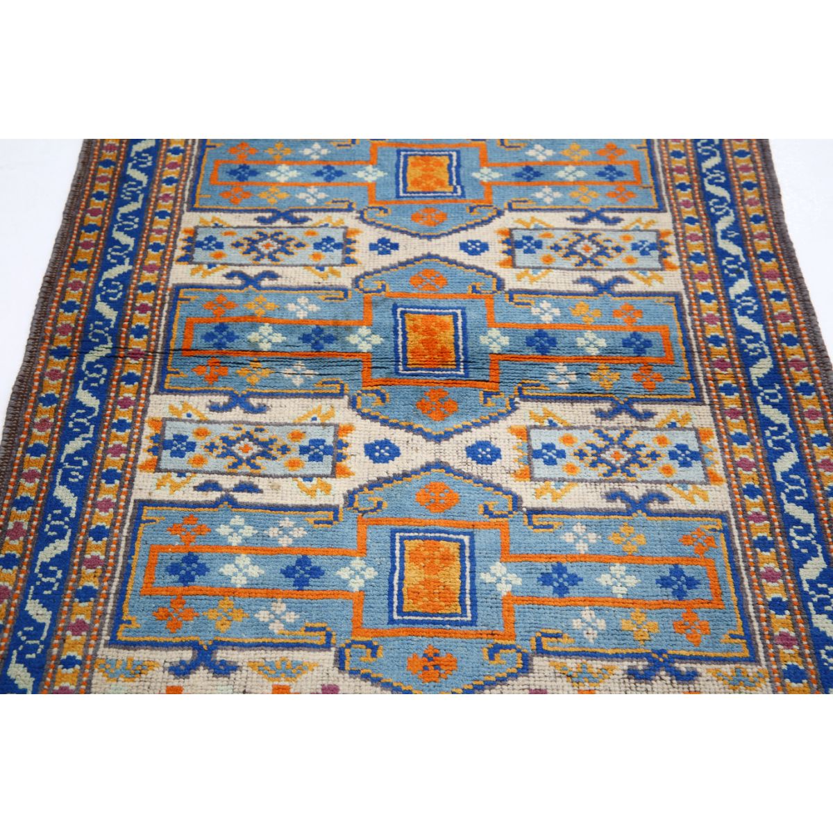 Revival 4x5 Handmade Double Knotted Washable Wool Rug - Colorful