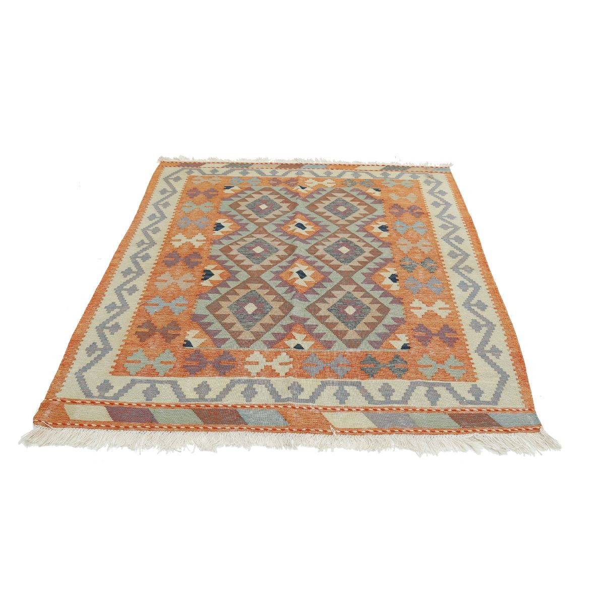 Kafkaas 5x7 Hand Woven Washable Wool Rug - Colorful