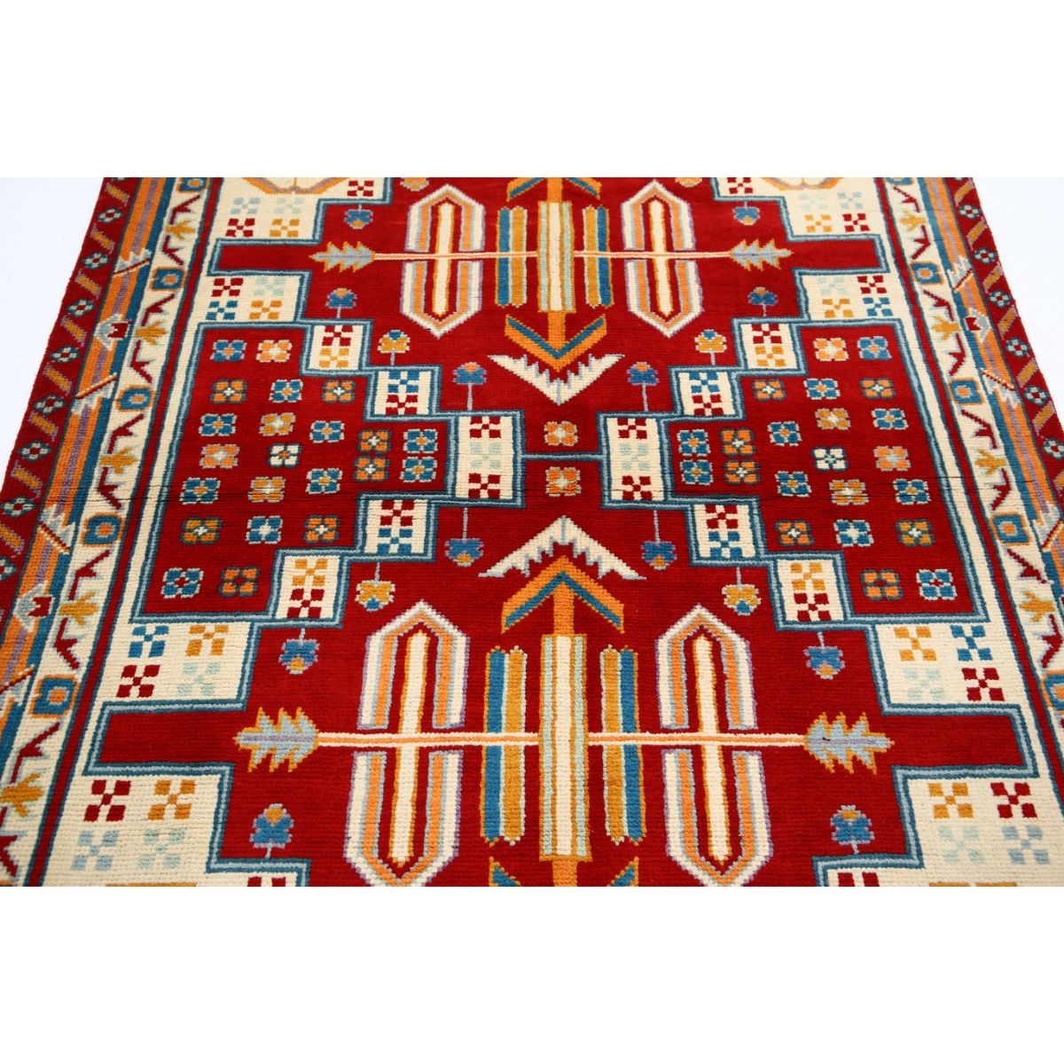 Revival 5x7 Handmade Double Knotted Washable Wool Rug - Colorful