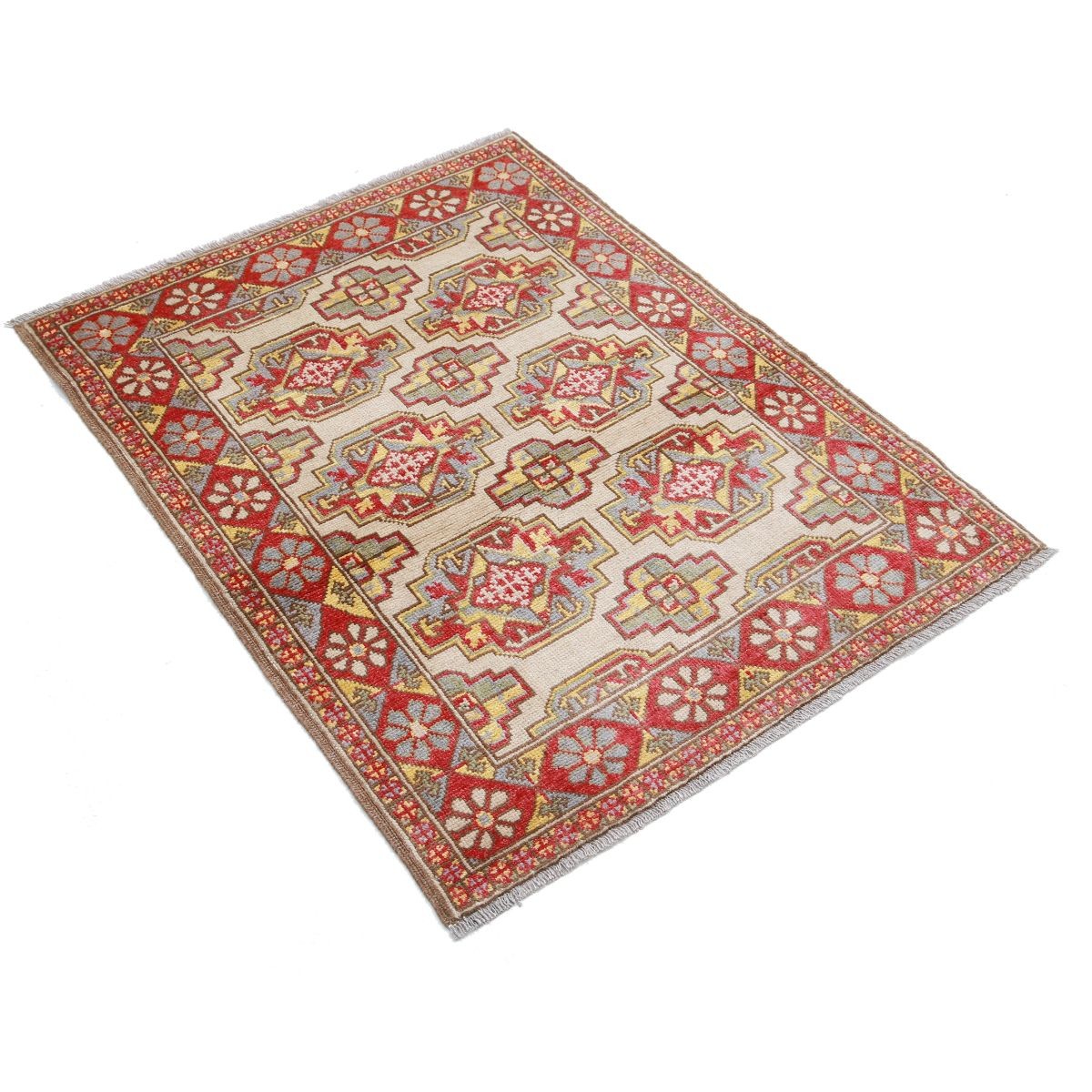 Revival 3x4 Handmade Double Knotted Washable Wool Rug - Colorful