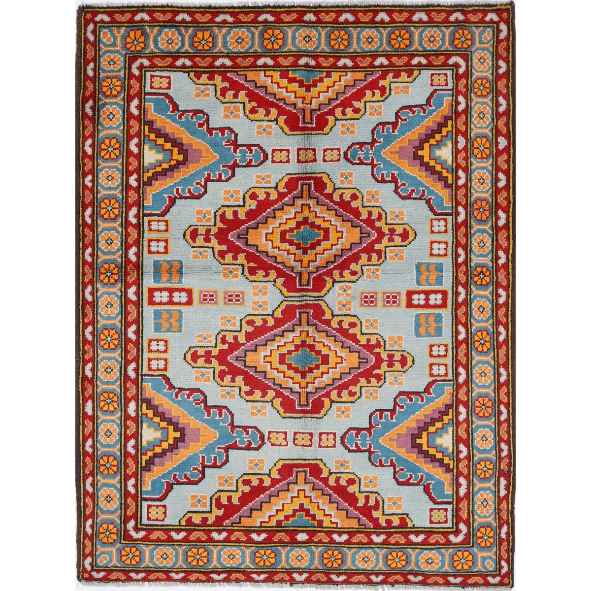 Revival 5x7 Handmade Double Knotted Washable Wool Rug - Colorful