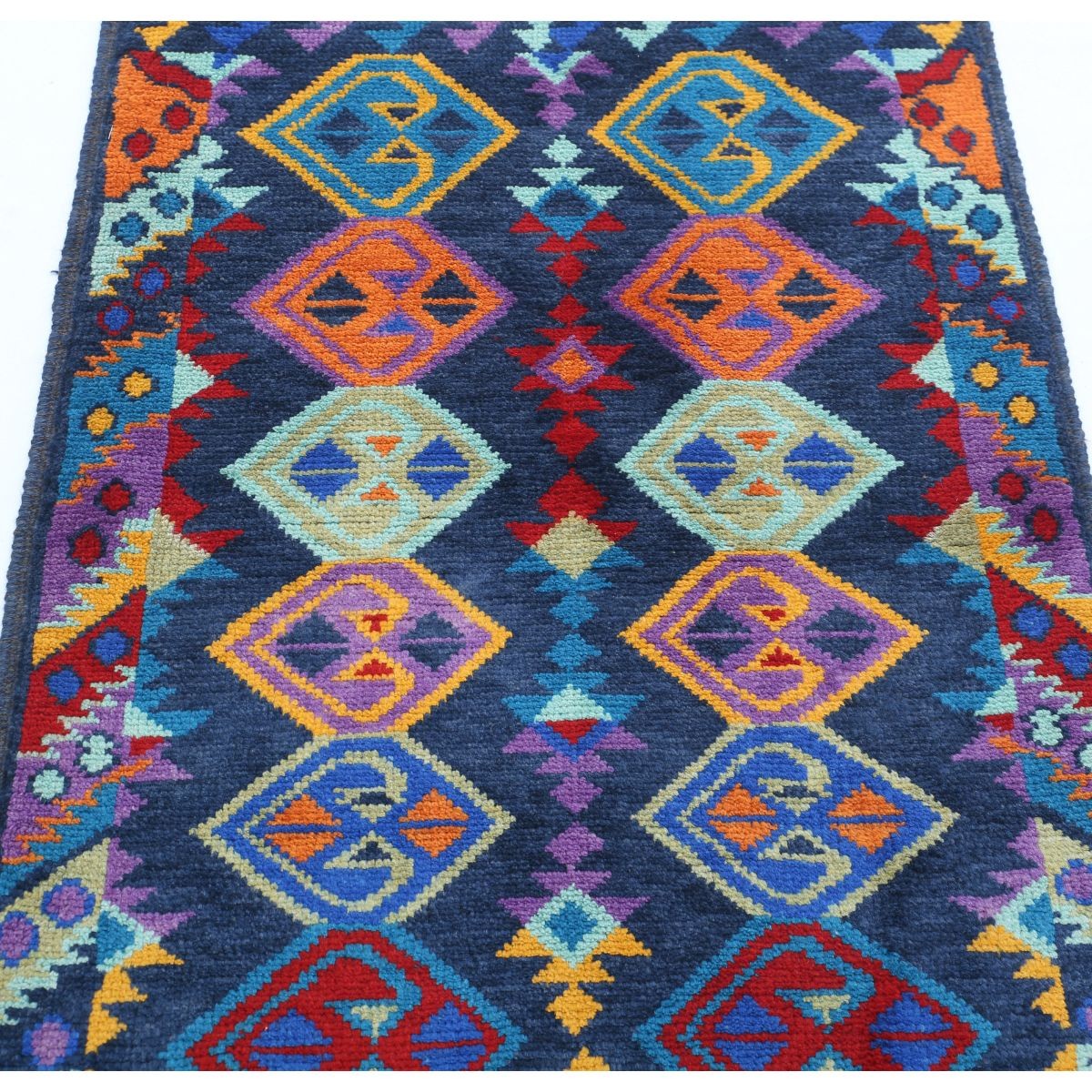 Revival 3x4 Handmade Double Knotted Washable Wool Rug - Colorful