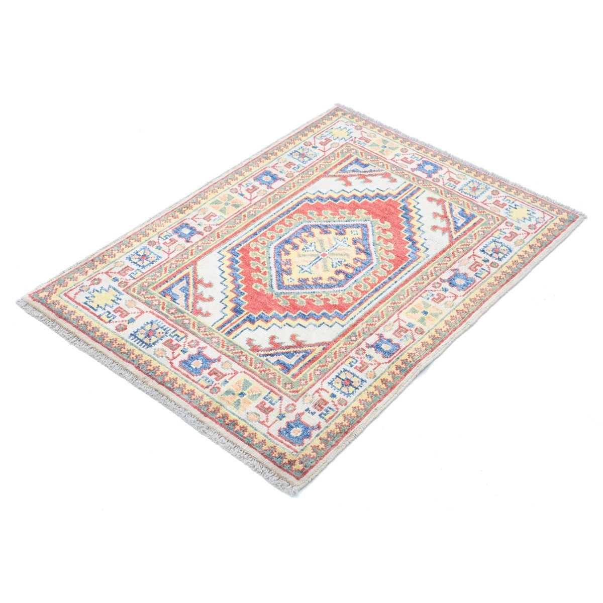 Revival 2x3 Handmade Double Knotted Washable Wool Rug - Colorful