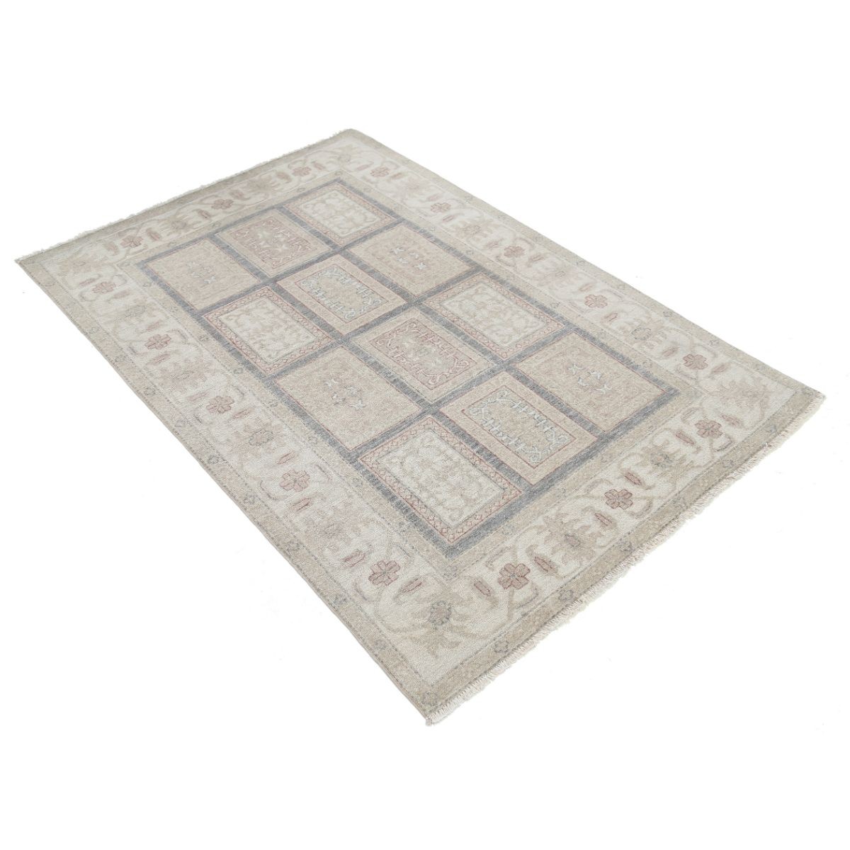 Bakhtiari 4x6 Handmade Double Knotted Washable Wool Rug - Soft Hues