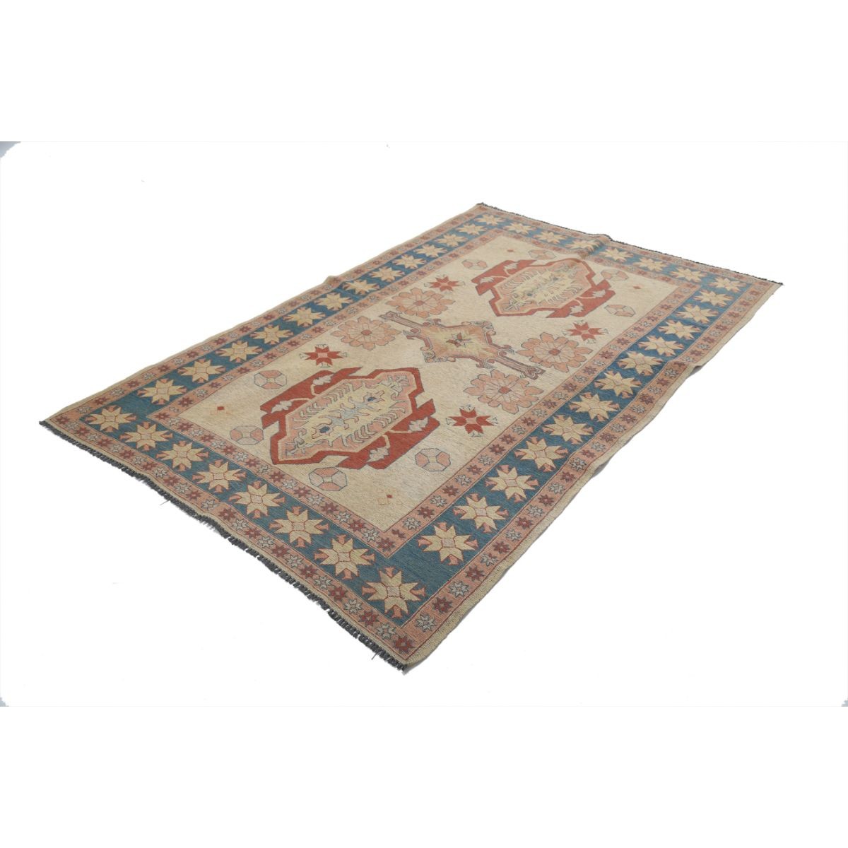 Sumak 5x8 Hand Woven Washable Wool Rug - Colorful