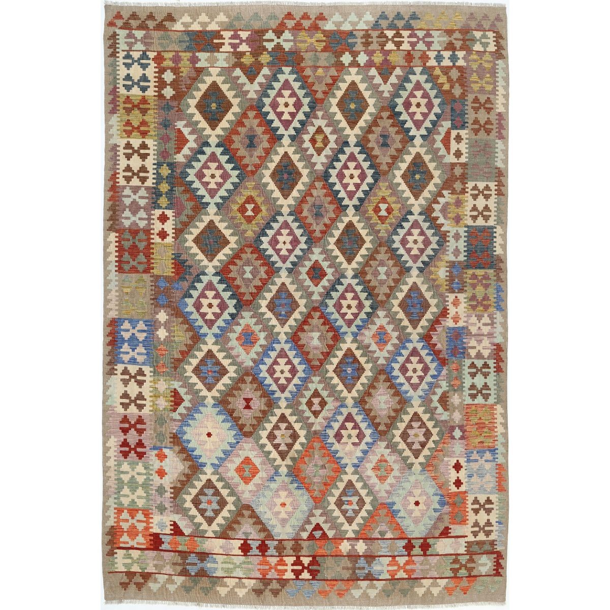 Maimana 6x10 Hand Woven Washable Wool Rug - Colorful