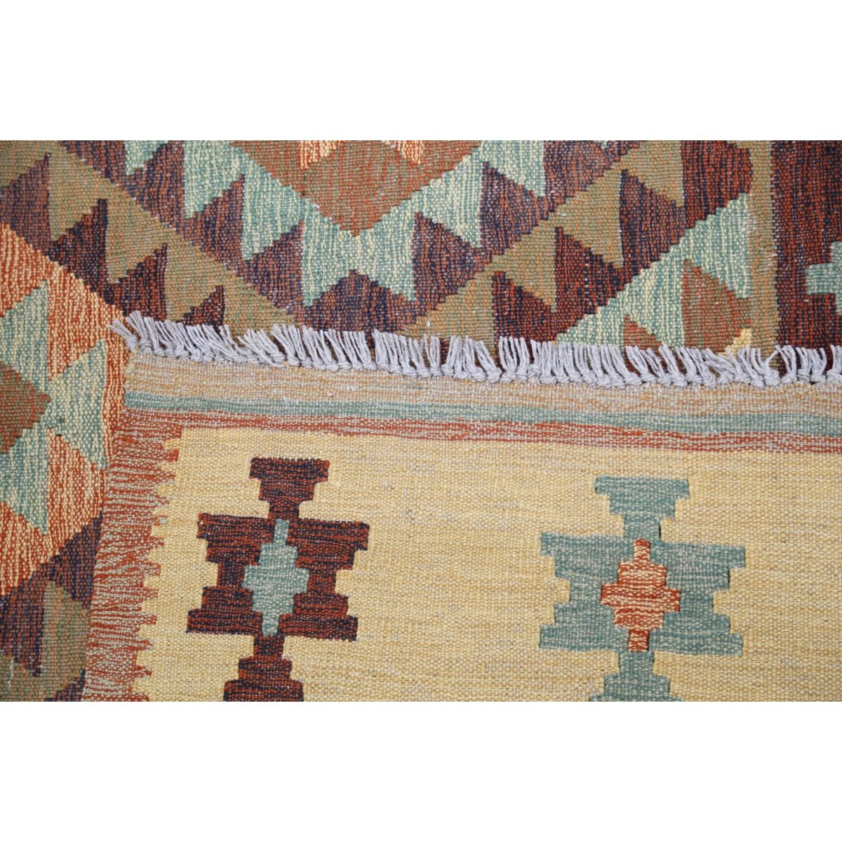 Kafkaas 5x6 Hand Woven Washable Wool Rug - Colorful