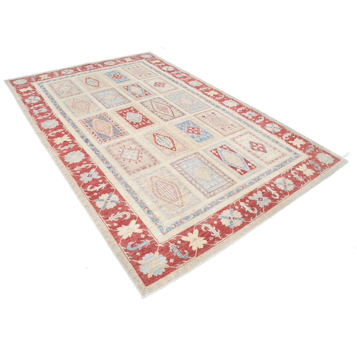 Bakhtiari 7x10 Handmade Double Knotted Washable Wool Rug - Soft Hues
