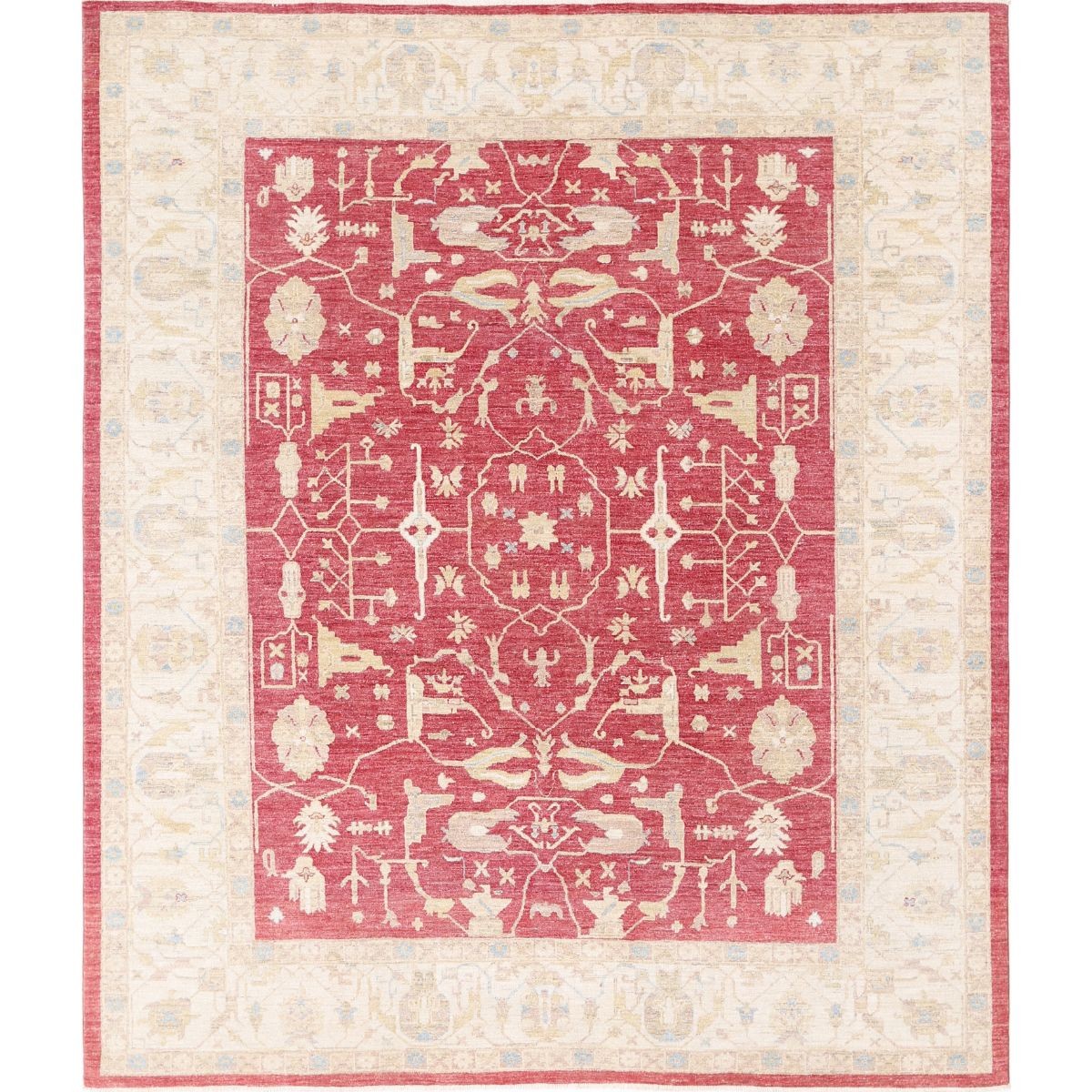 Ziegler 8x9 Handmade Double Knotted Washable Wool Rug - Colorful
