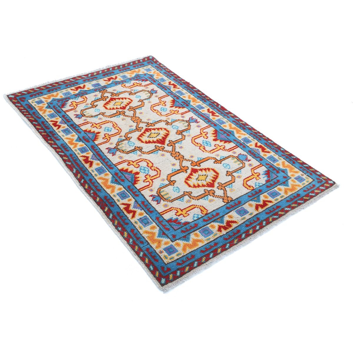 Revival 3x5 Handmade Double Knotted Washable Wool Rug - Colorful