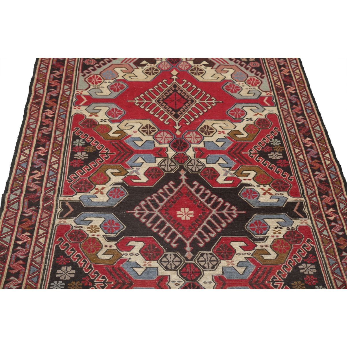 Sumak 4x7 Hand Woven Washable Wool Rug - Colorful