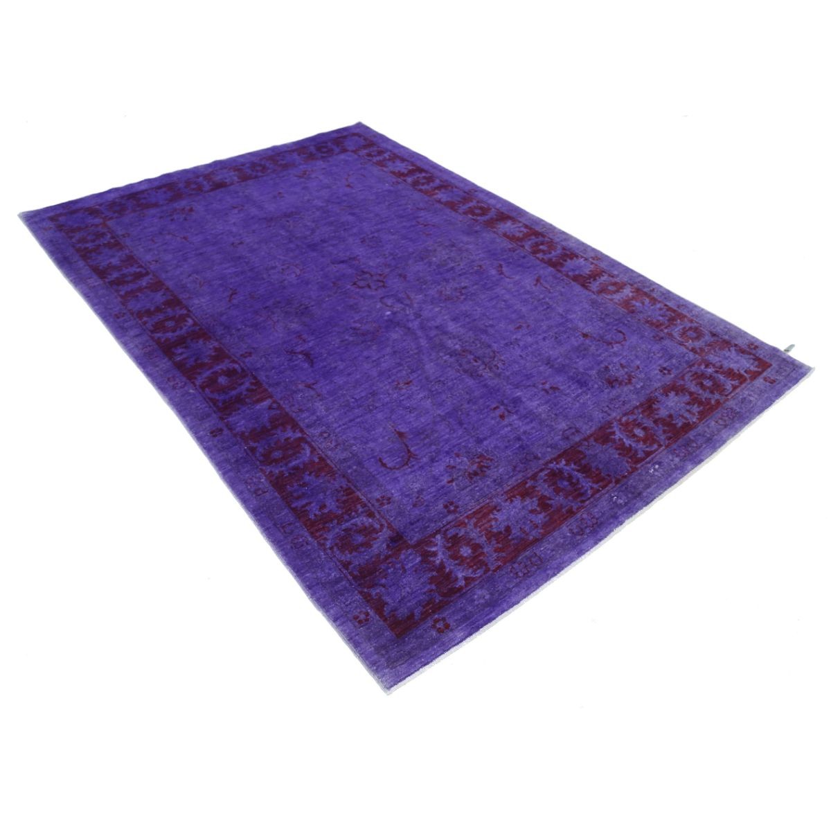 Overdye 5x8 Handmade Double Knotted Washable Wool Rug - Monochormatic
