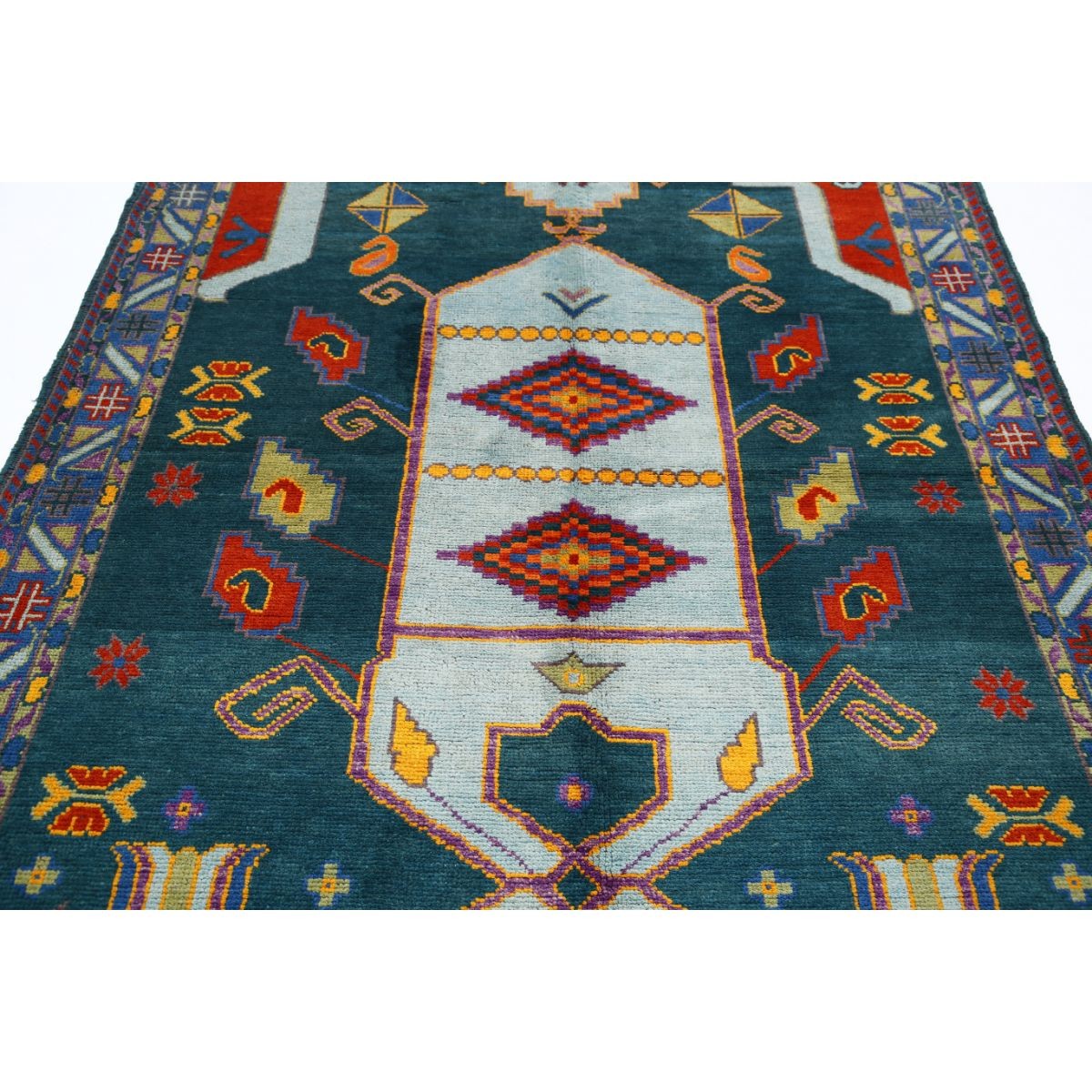 Revival 6x8 Handmade Double Knotted Washable Wool Rug - Colorful