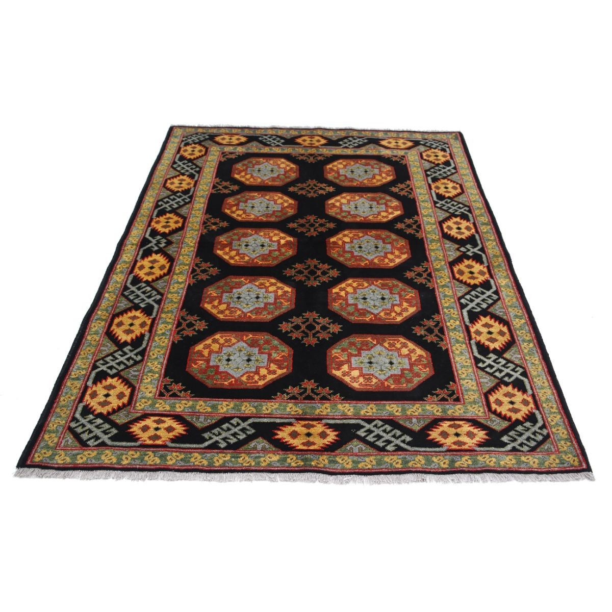 Revival 5x7 Handmade Double Knotted Washable Wool Rug - Colorful