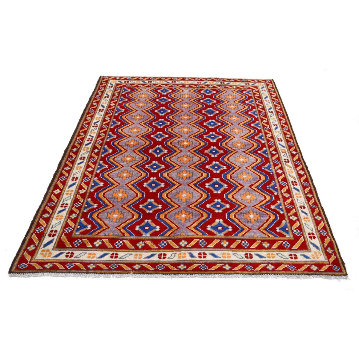 Revival 5x7 Handmade Double Knotted Washable Wool Rug - Colorful