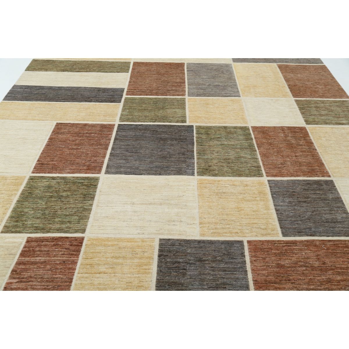 Modcar 9x13 Handmade Double Knotted Washable Wool Rug - Colorful