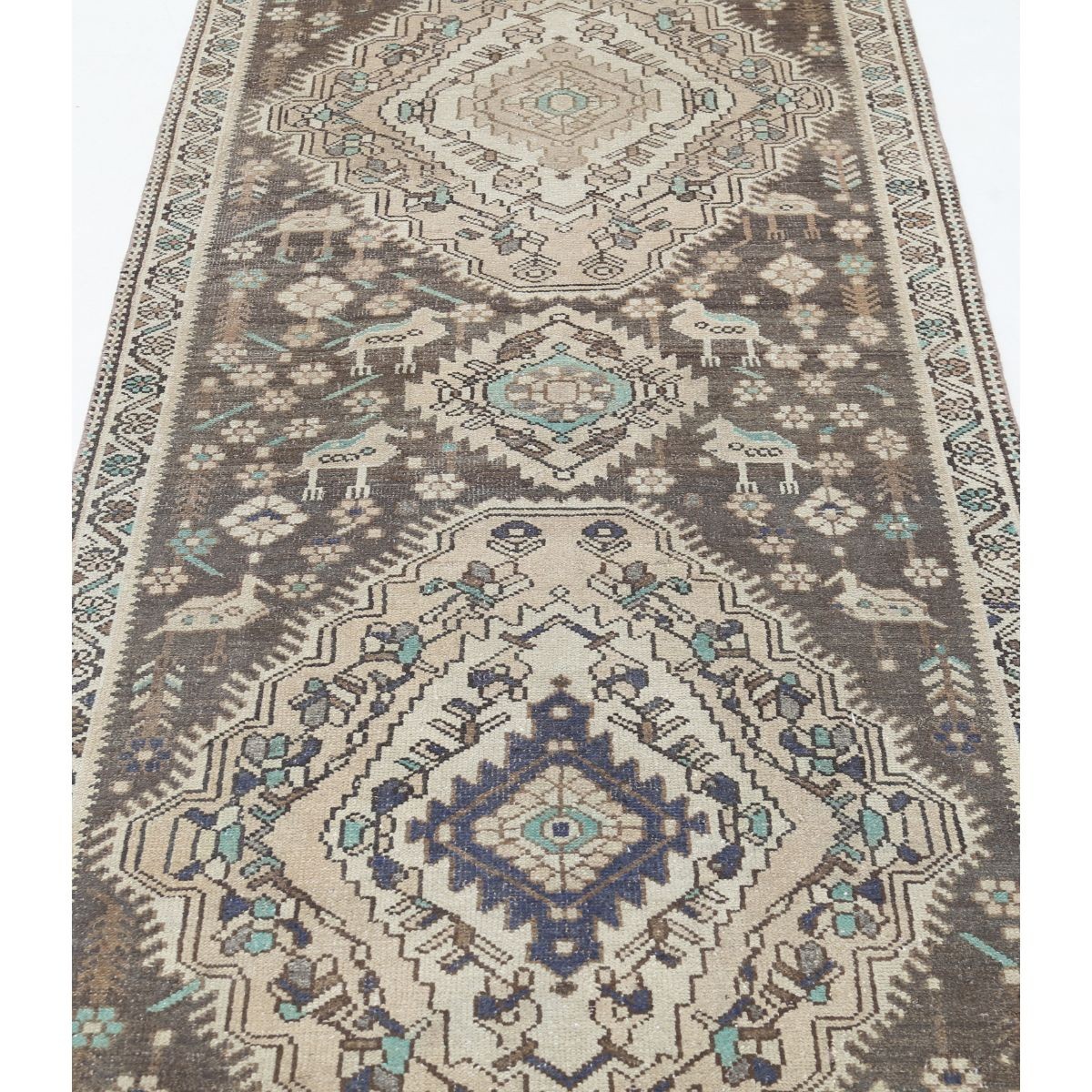 Vintage 3x11 Handmade Double Knotted Washable Wool Runner - Soft Hues