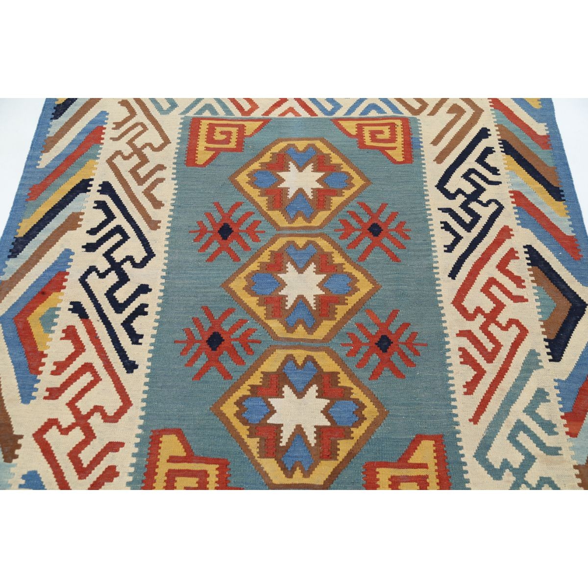 Kafkaas 5x7 Hand Woven Washable Wool Rug - Colorful