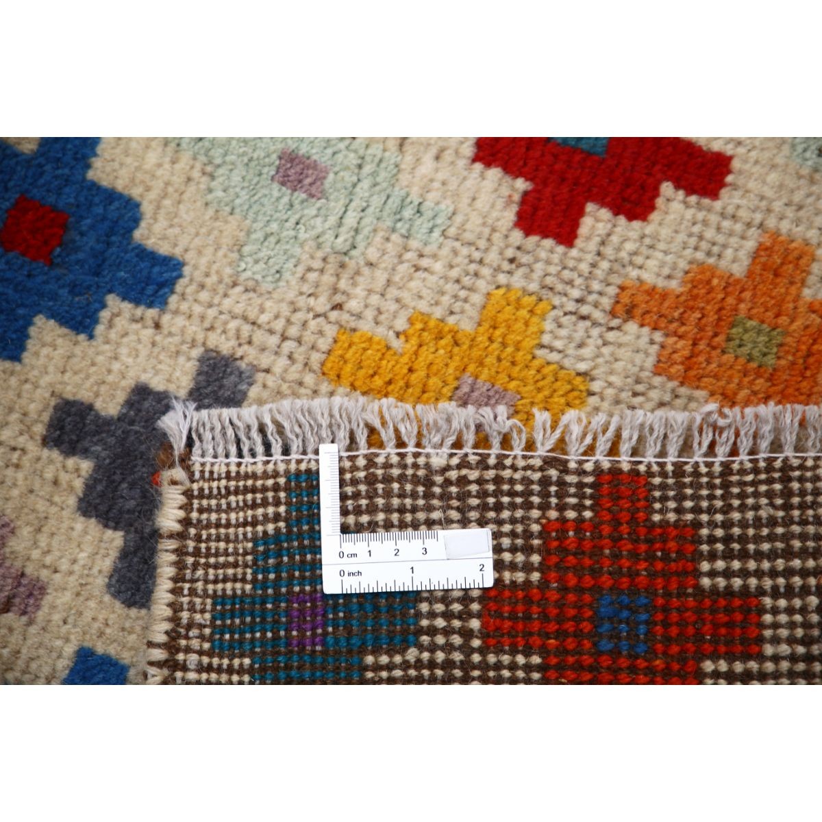 Revival 3x3 Handmade Double Knotted Washable Wool Rug - Colorful