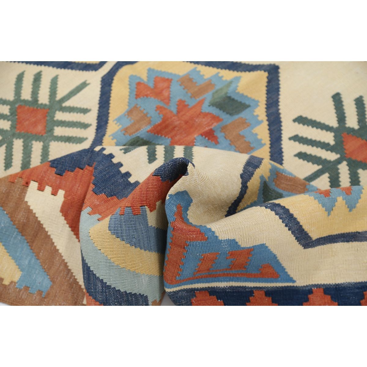 Kafkaas 5x7 Hand Woven Washable Wool Rug - Colorful