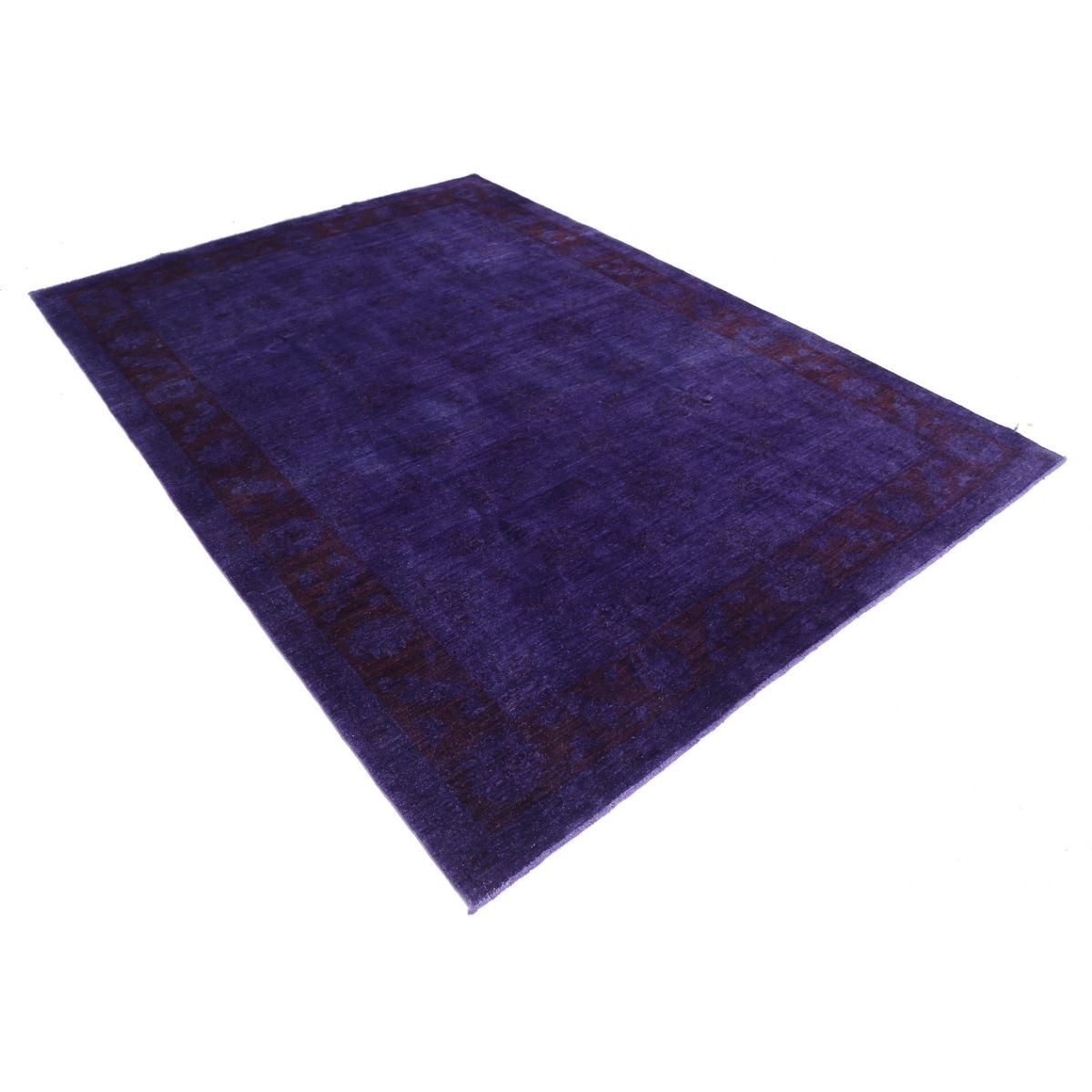 Overdye 7x10 Handmade Double Knotted Washable Wool Rug - Monochormatic