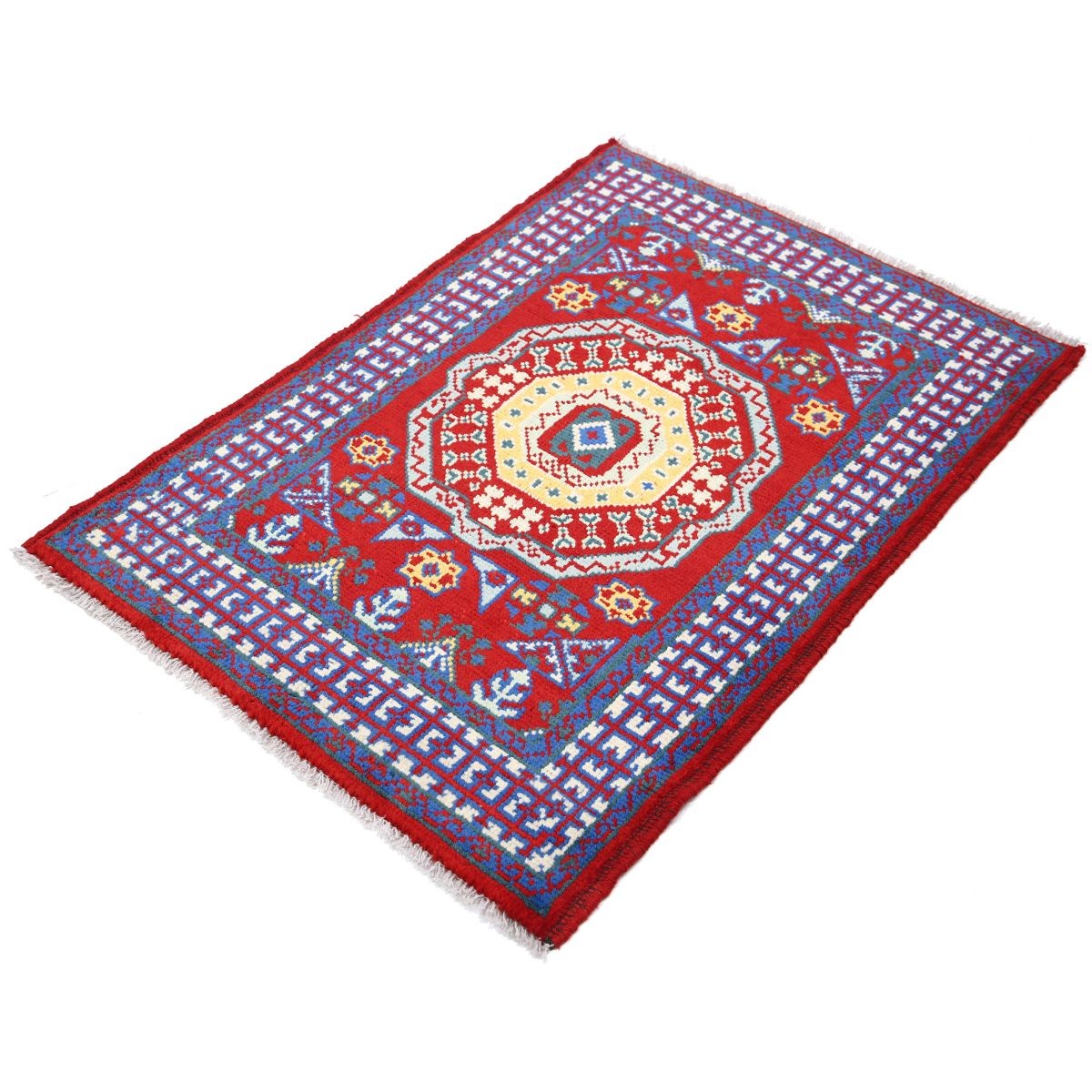 Revival 3x4 Handmade Double Knotted Washable Wool Rug - Colorful