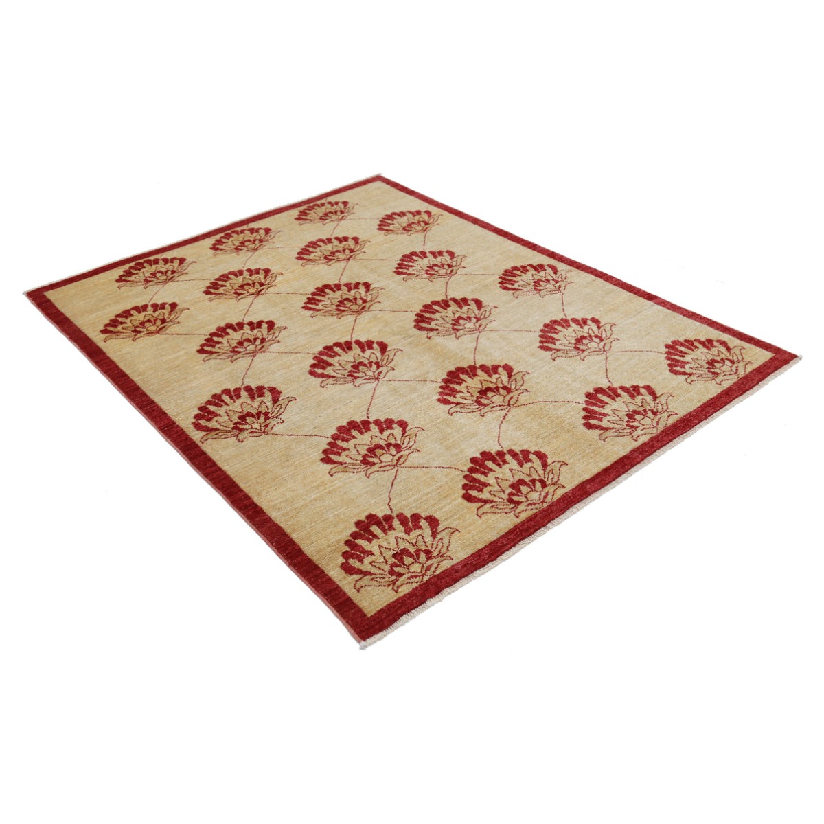 Modcar 5x6 Handmade Double Knotted Washable Wool Rug - Colorful