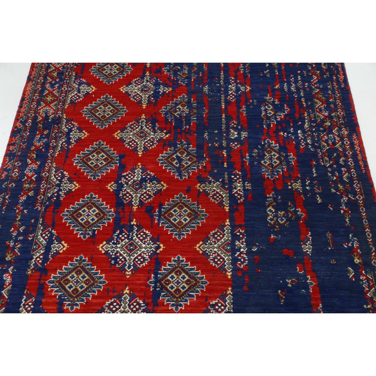 Ajrak 4x6 Powered-Loomed Washable Wool Rug - Colorful