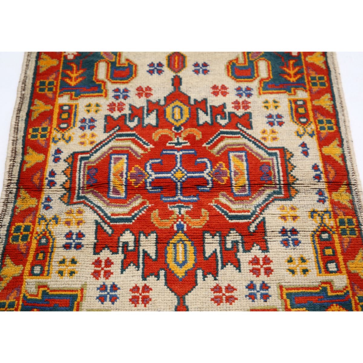 Revival 3x4 Handmade Double Knotted Washable Wool Rug - Colorful