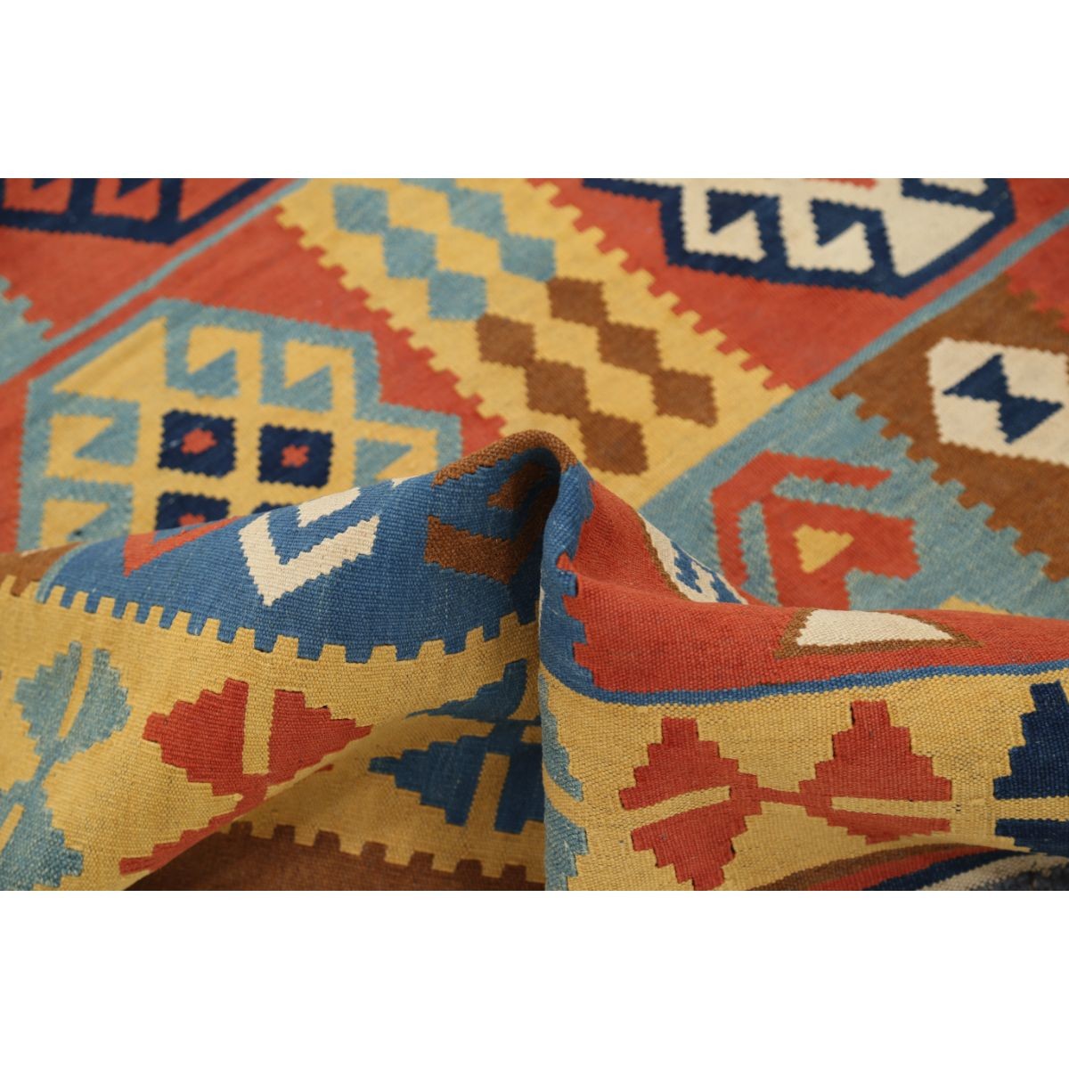 Kafkaas 5x7 Hand Woven Washable Wool Rug - Colorful
