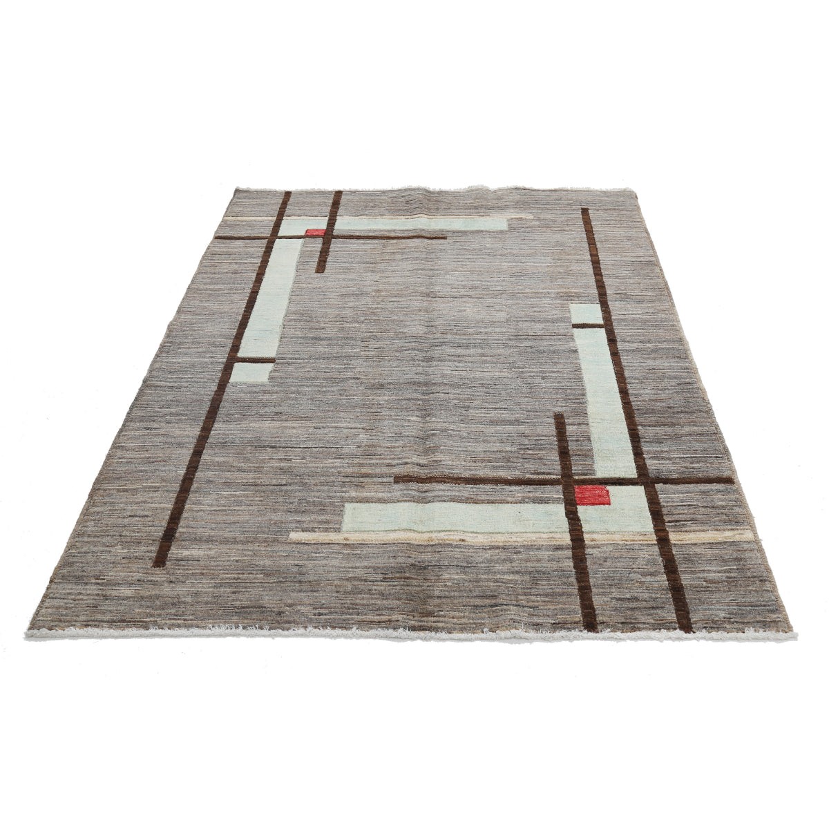 Modcar 5x7 Handmade Double Knotted Washable Wool Rug - Colorful