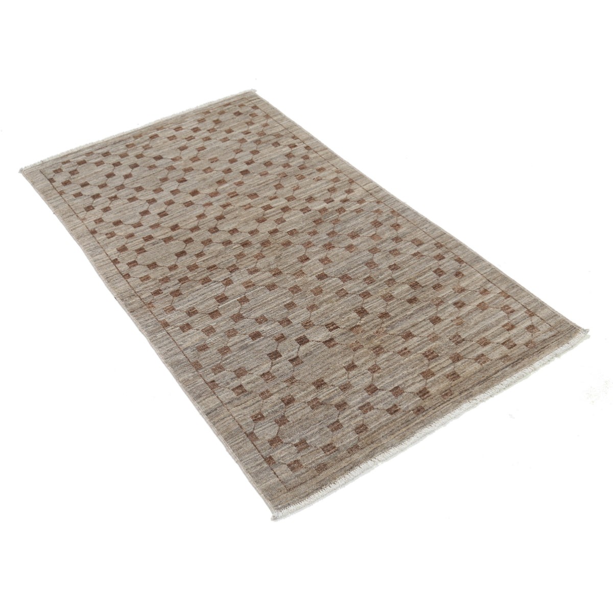 Modcar 3x4 Handmade Double Knotted Washable Wool Rug - Colorful