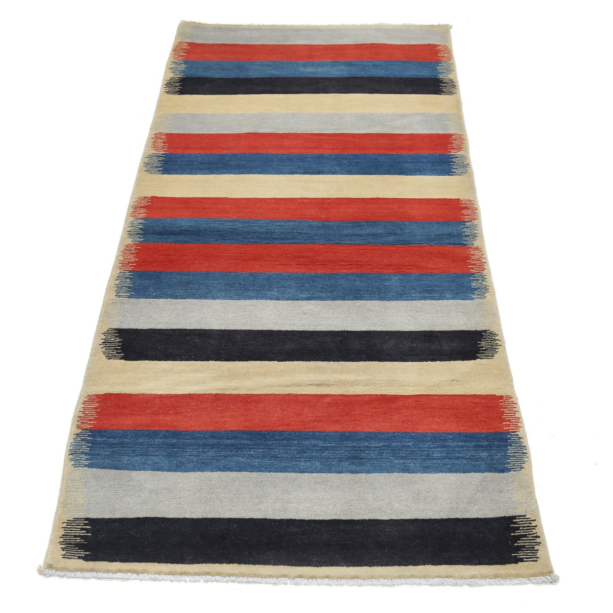 Modcar 3x6 Handmade Double Knotted Washable Wool Runner - Colorful
