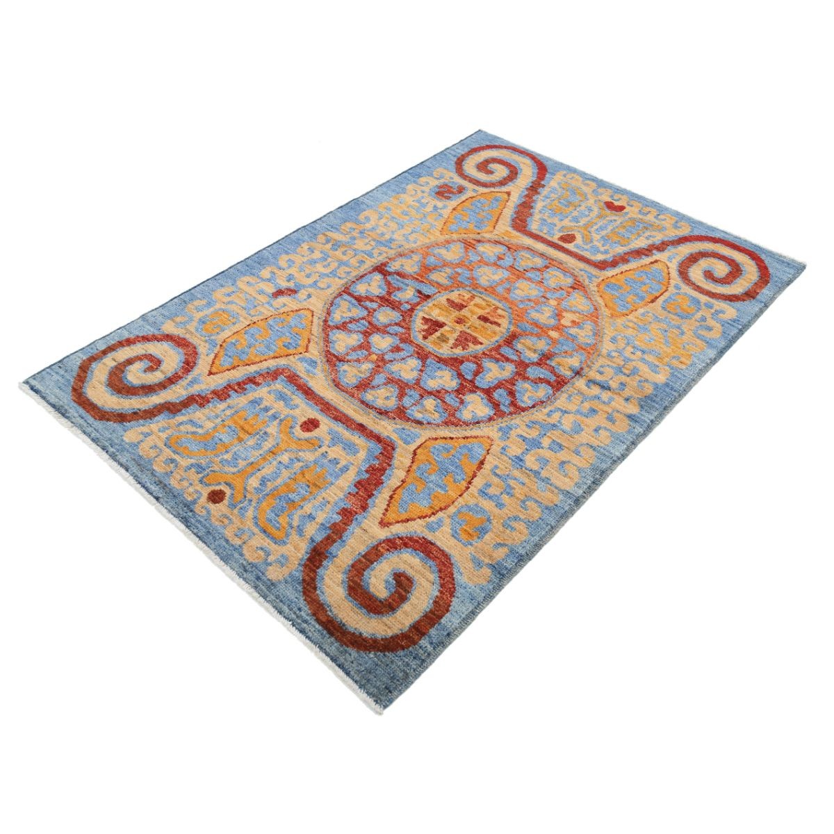 Revival 4x6 Handmade Double Knotted Washable Wool Rug - Colorful
