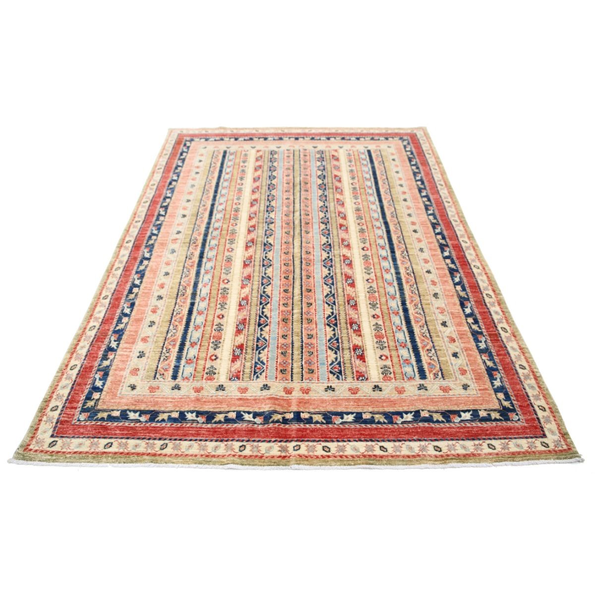 Shaal 5x8 Handmade Double Knotted Washable Wool Rug - Colorful