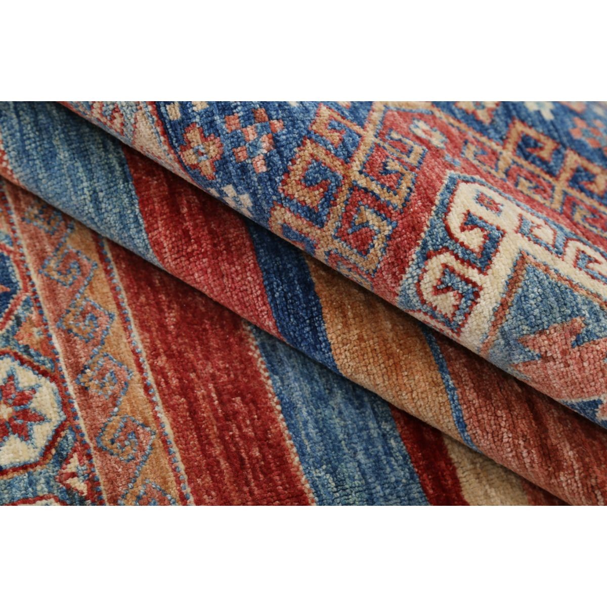 Khurjeen 7x10 Handmade Double Knotted Washable Wool Rug - Colorful